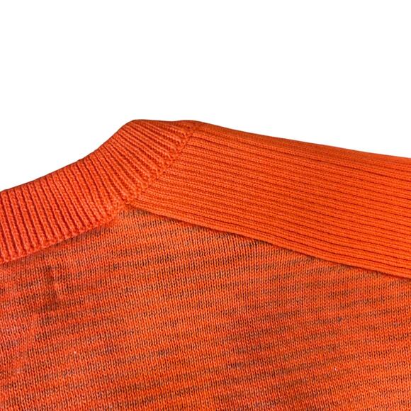 NWT Cutter & Buck Orange Cotton V Neck Outdoor Tight Knit Sweater Vest Sz Medium - Picture 11 of 12